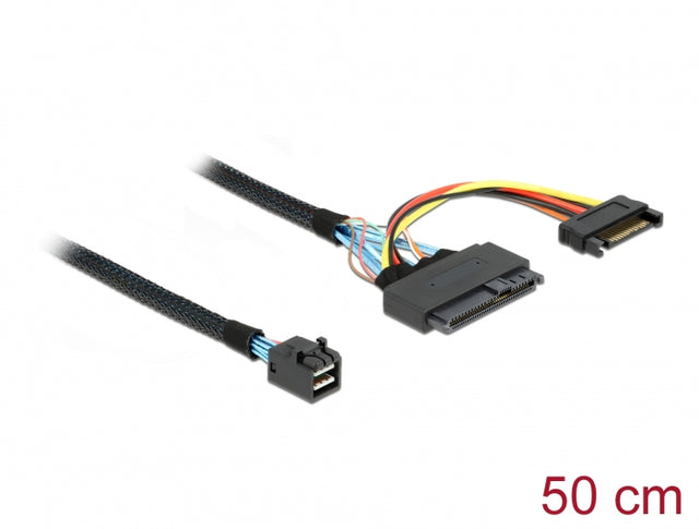 Delock 84819 Cable Sff-8643 Male > U.2 Sff-8639 Female + Sata Power Connector