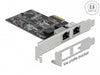 Delock 89530 Pci Express X2 Card To 2 X Rj45 2.5 Gigabit Lan Rtl8125