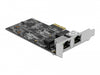 Delock 89530 Pci Express X2 Card To 2 X Rj45 2.5 Gigabit Lan Rtl8125