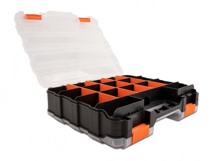 Delock 18417 Sorting Box With 34 Compartments 320 X 270 X 80 Mm Orange / Black