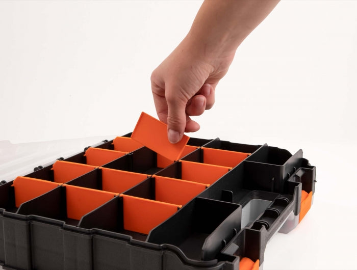 Delock 18417 Sorting Box With 34 Compartments 320 X 270 X 80 Mm Orange / Black