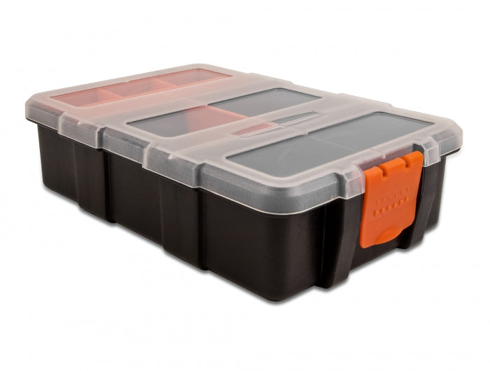 Delock 18419 Sorting Box With 11 Compartments 220 X 155 X 60 Mm Orange / Black