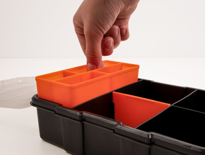 Delock 18419 Sorting Box With 11 Compartments 220 X 155 X 60 Mm Orange / Black