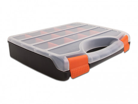 Delock 18418 Sorting Box With 17 Compartments 320 X 255 X 60 Mm Orange / Black