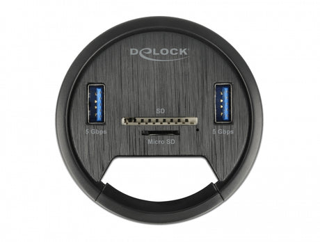 Delock 64152 2 Port Tisch-Hub 2 X Superspeed Usb Typ-A Und Card Reader