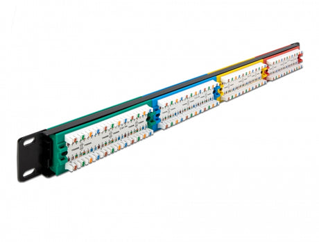 Delock 66880 19″ Patch Panel 24 Port Cat.5E 1U Coloured