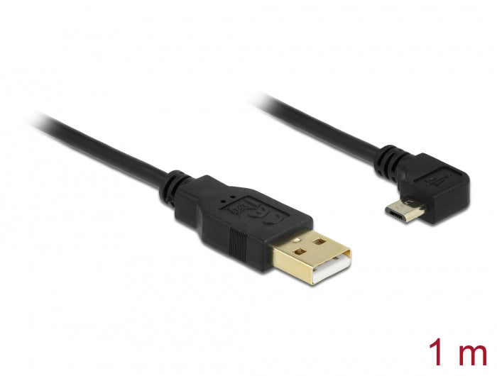 Delock 83147 Cable Usb-A Male > Usb Micro-B Male Angled 90° Left / Right