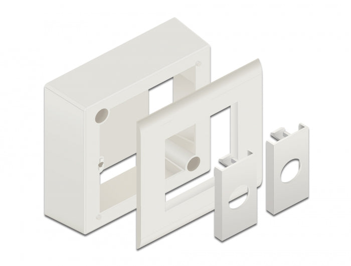 Delock 81332 Easy 45 Surface-Mounted Housing 82 X 82 Mm, White