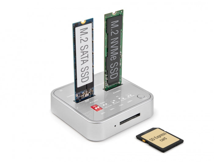 Delock 64138 Docking Station For 1 X M.2 Nvme Ssd + 1 X M.2 Sata Ssd