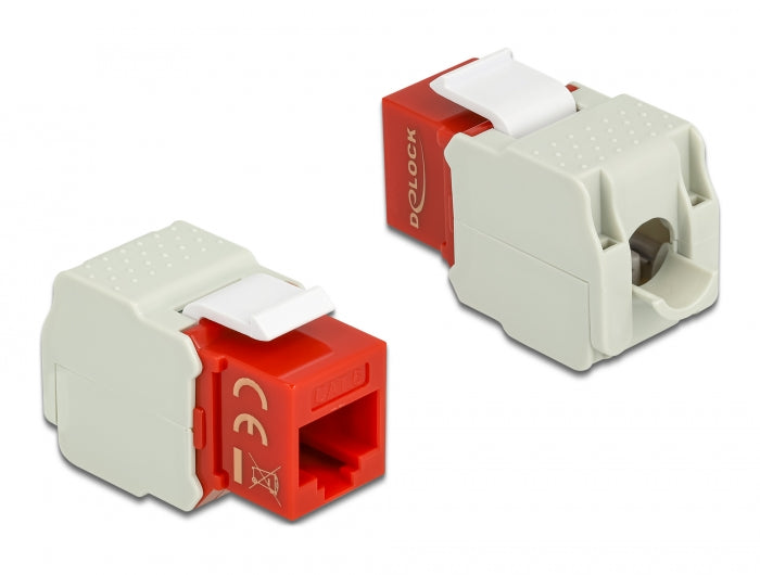 Delock 86344 Keystone Module Rj45 Jack > Lsa Cat.6 Utp Red