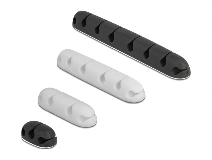 Delock 18402 Cable Holder Self-Adhesive Combo Set 4 Pieces Black / White