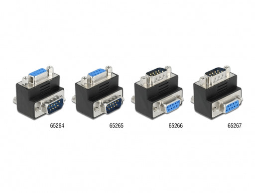 Delock 65267 D-Sub 9 Pin Male > Female 270° Angled