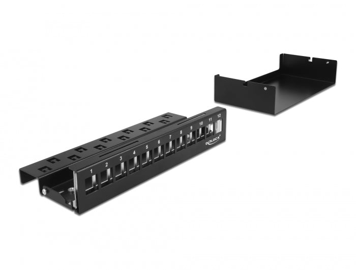 Delock 43415 Keystone Patch Panel 12 Port Black