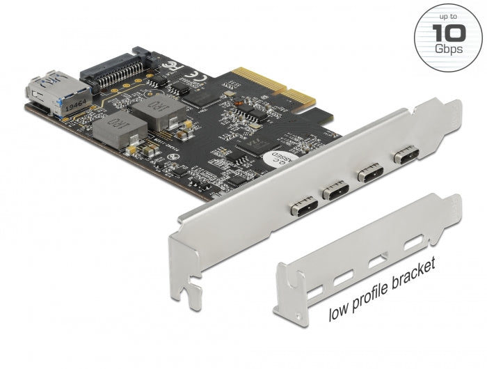 Delock 90059 Pci Express X4 Card To 4 X Usb Type-C + Usb Type-A - Usb 10 Gbps