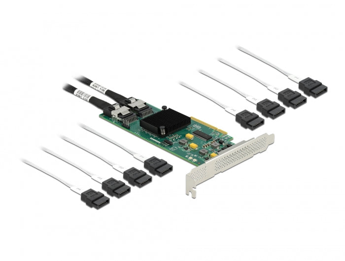 Delock 90061 8 Port Sata Pci Express X8 Card With Connection Cable