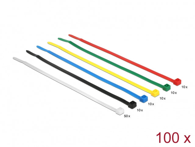 Delock 18626 Cable Ties Coloured L 200 X W 3.6 Mm 100 Pieces