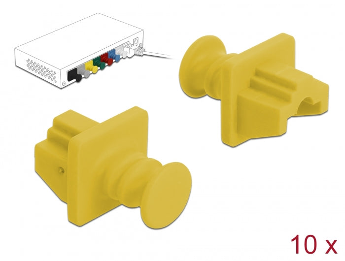 Delock 86511 Dust Cover For Rj45 Jack 10 Pieces Yellow