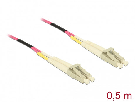 Delock 86544 Cable Optical Fibre Lc To Lc Multi-Mode Om4 0,5 M