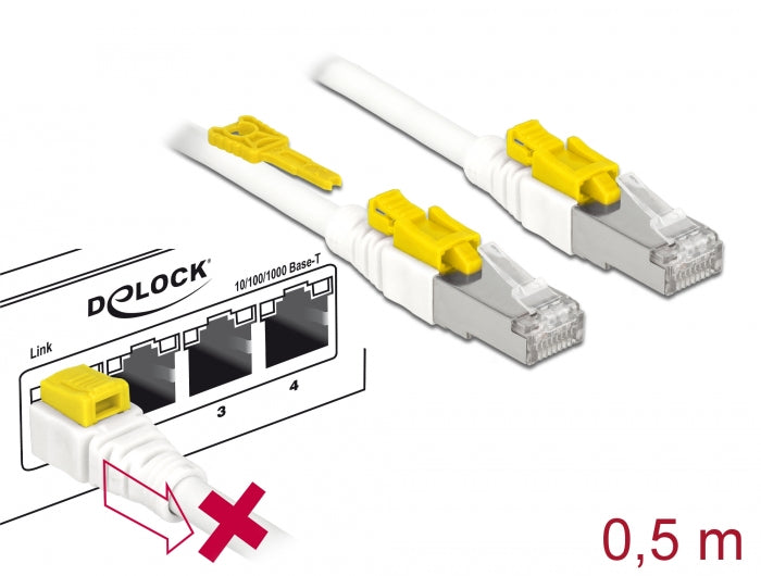 Delock 85330 Cable Rj45 Secure Cat.6A 0.5 M