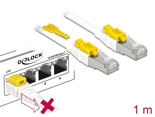 Delock 85331 Cable Rj45 Secure Cat.6A 1 M