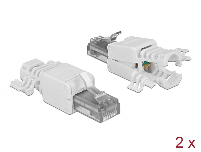 Delock 86417 Rj45 Plug Cat.6A Utp Toolfree 2 Pieces