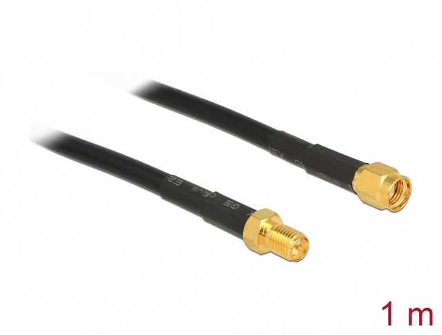 Delock 89423 Antenna Cable Rp-Sma Plug > Rp-Sma Jack Cfd/Rf200 1 M Low Loss