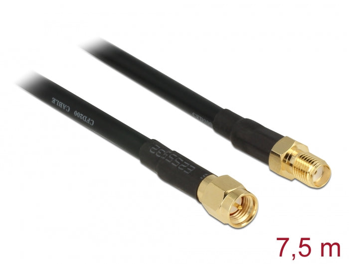 Delock 89426 Antenna Cable Sma Plug > Sma Jack Cfd/Rf200 7.5 M Low Loss