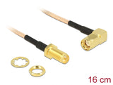 Delock 89431 Antenna Cable Rp-Sma Plug 90° > Rp-Sma Jack Bulkhead Rg-316 16 Cm