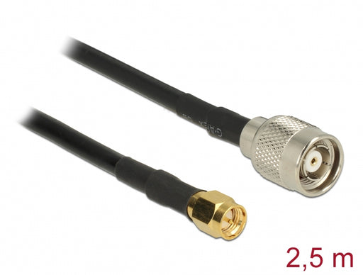 Delock 89514 Antenna Cable Rp-Tnc Plug > Sma Plug Rg-58 C/U 2.5 M