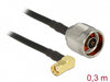 Delock 89578 Antenna Cable N Plug > Rp-Sma Plug 90° Cfd200 0.3 M Low Loss