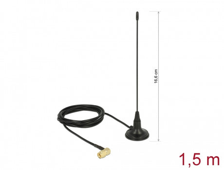 Delock 89615 480 Mhz Antenna Sma Plug 90° 2.5 Dbi Fixed Omnidirectional