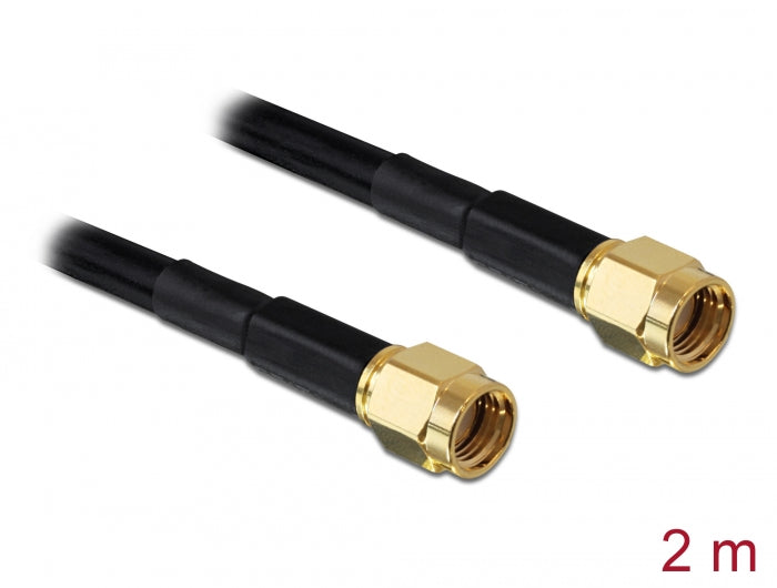 Delock 88656 Antenna Cable Rp-Sma Plug > Rp-Sma Plug Lmr/Rf195 2 M