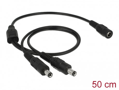 Delock 83286 Cable Dc Splitter 5.5 X 2.1 Mm 1 X Female To 2 X Male