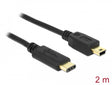 Delock 83336 Cable Usb Type-C™ 2.0 Male > Usb 2.0 Type Mini-B Male 2.0 M Black