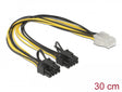 Delock 83433 Pci Express Power Cable 6 Pin Female > 2 X 8 Pin Male 30 Cm