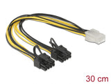 Delock 83433 Pci Express Power Cable 6 Pin Female > 2 X 8 Pin Male 30 Cm