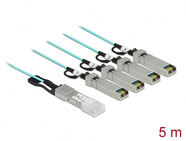 Delock 84069 Active Optical Cable Qsfp+ To 4 X Sfp+ 5 M