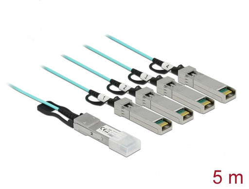 Delock 84069 Active Optical Cable Qsfp+ To 4 X Sfp+ 5 M