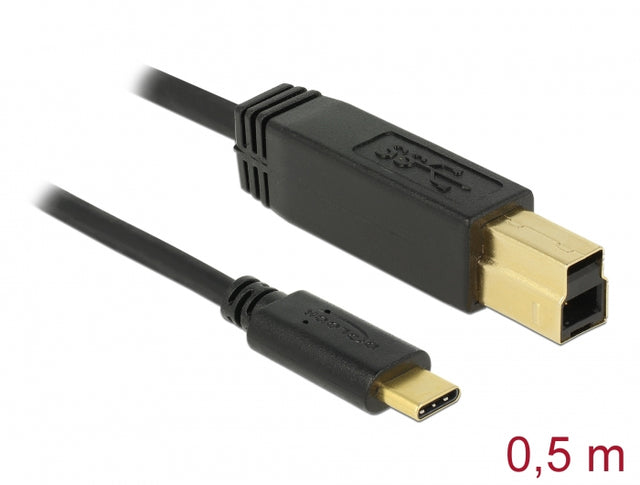 Delock 83674 Usb 3.1 Gen 2 (10 Gbps) Cable Type-C To Type-B 0.5 M