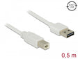 Delock 83685 Cable Easy-Usb 2.0 Type-A Male > Usb 2.0 Type-B Male 0,5 M White