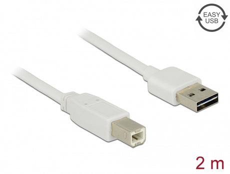 Delock 83687 Cable Easy-Usb 2.0 Type-A Male > Usb 2.0 Type-B Male 2 M White