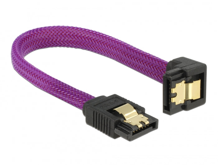 Delock 83693 Sata 6 Gb/S Cable Straight To Downwards Angled 10 Cm Violet