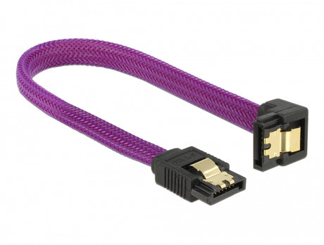 Delock 83694 Sata 6 Gb/S Cable Straight To Downwards Angled 20 Cm Violet