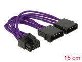 Delock 83703 Power Cable 8 Pin Eps > 2 X 4 Pin Textile Shielding Purple