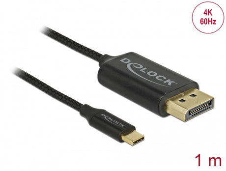 Delock 83709 Usb Cable Type-C To Displayport (Dp Alt Mode) 4K 60 Hz 1 M Coaxial