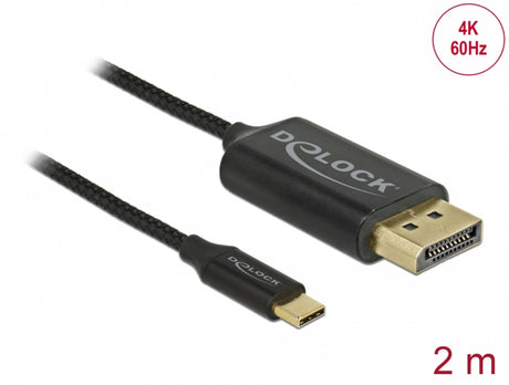 Delock 83710 Usb Cable Type-C To Displayport (Dp Alt Mode) 4K 60 Hz 2 M Coaxial