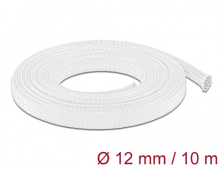 Delock 20804 Braided Sleeve Stretchable 10 M X 12 Mm White