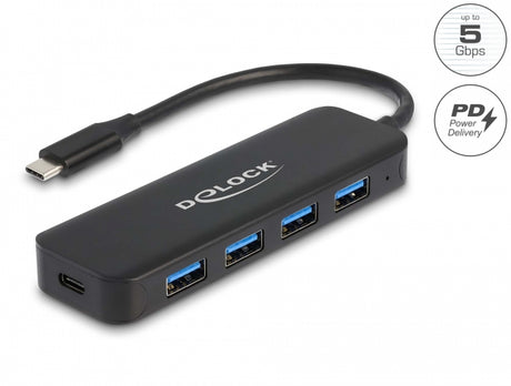 Delock 64170 Usb Type-C™ Hub 4 Port Usb 3.2 Gen 1 With Power Delivery 85 Watt