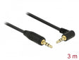 Delock 83758 Stereo Jack Cable 3.5 Mm 3 Pin Male > Male Angled 3 M Black