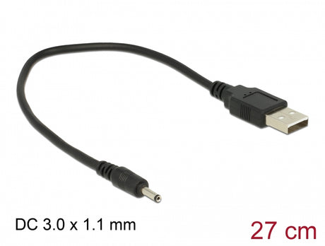 Delock 83793 Cable Usb Type-A Plug Power > Dc 3.0 X 1.1 Mm Male 27 Cm